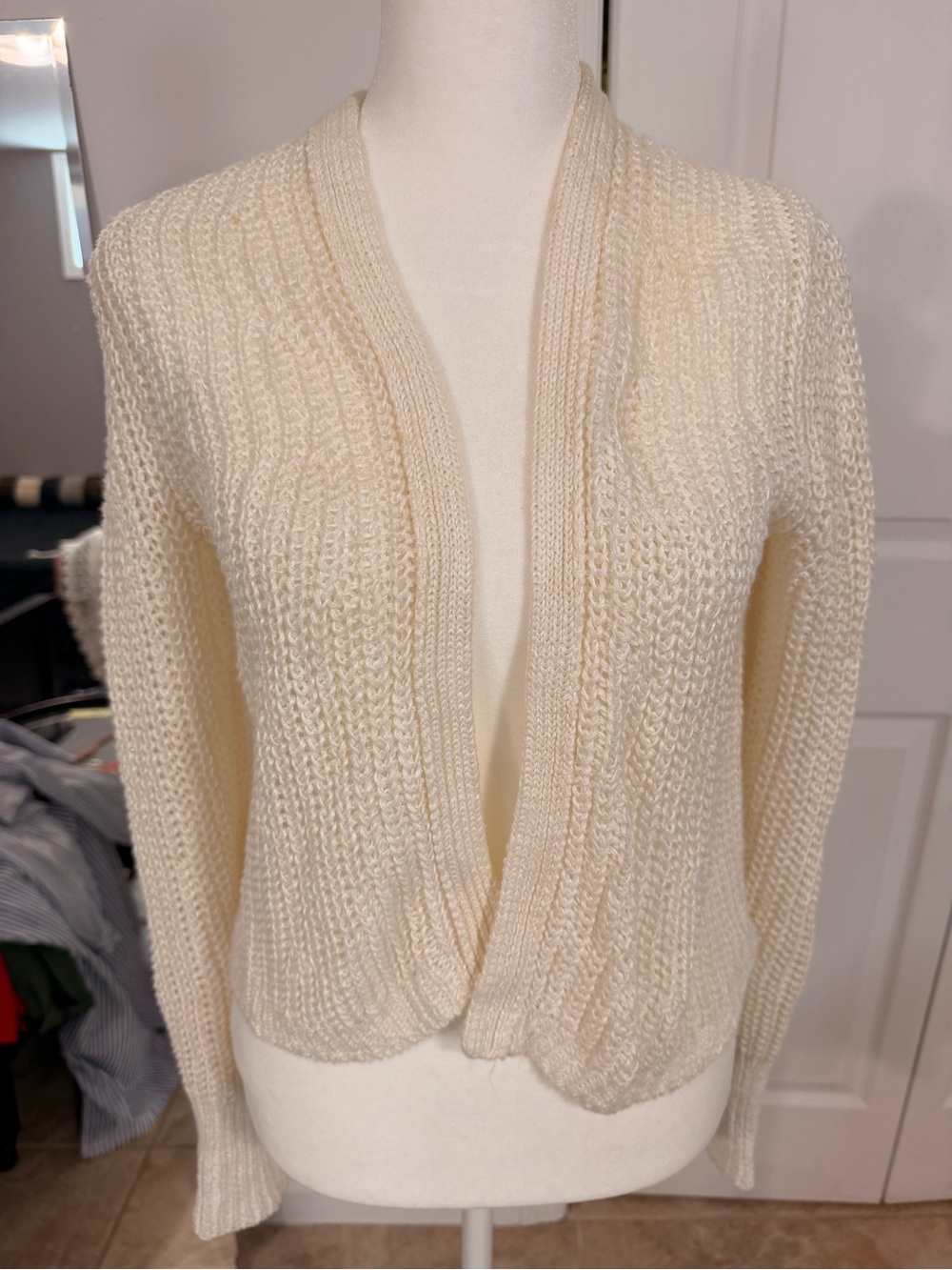 Banana Republic Cream Open-Front Italian linen Women's Sweater